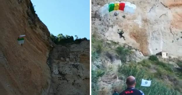 Se rompe el tobillo al chocar contra la pared en un salto base en Ronda, Málaga