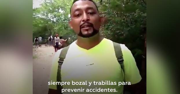 Durante una marcha con perros potencialmente peligrosos uno de ellos se empeñó en contradecir lo que su dueño explicaba