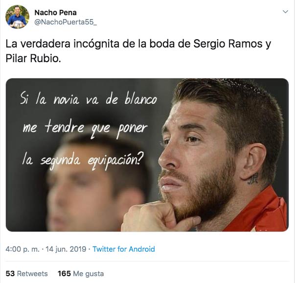 Los mejores memes sobre la boda de Sergio Ramos y Pilar Rubio