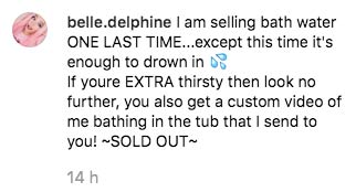La influencer Belle Delphine vende su agua de baño por última vez: En esta ocasión un tupper enorme por 10.000 dólares