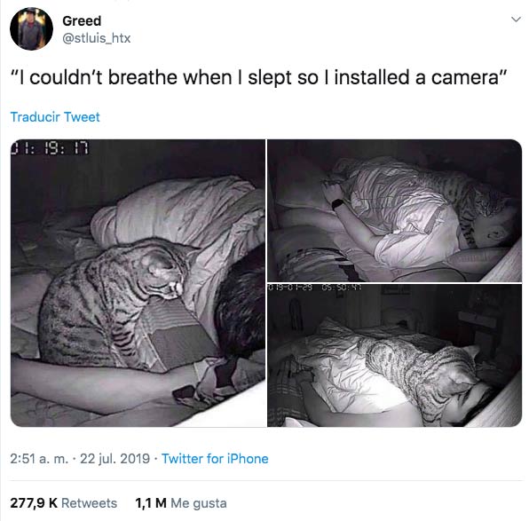 ''No podía respirar cuando dormía, así que instalé una cámara''