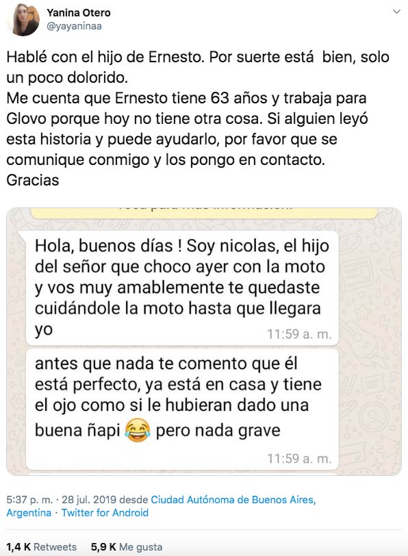 Un repartidor de pizza tiene un accidente, avisa a la empresa a través de la APP y ojo a la respuesta que le dan...