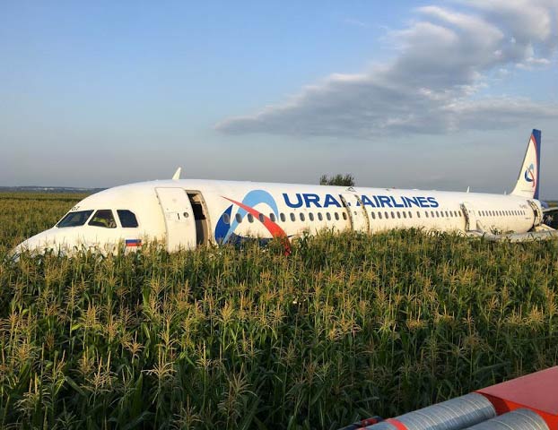 Milagroso aterrizaje de un avión en un campo de maíz cerca de Moscú