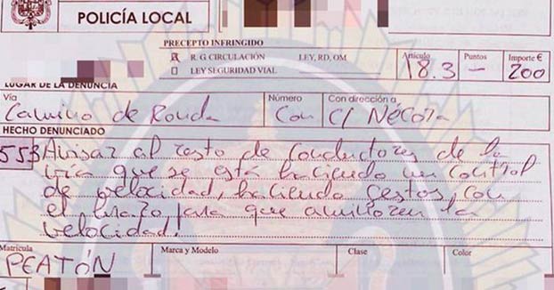 Multan a un peatón por avisar de la presencia de un control de velocidad en Granada