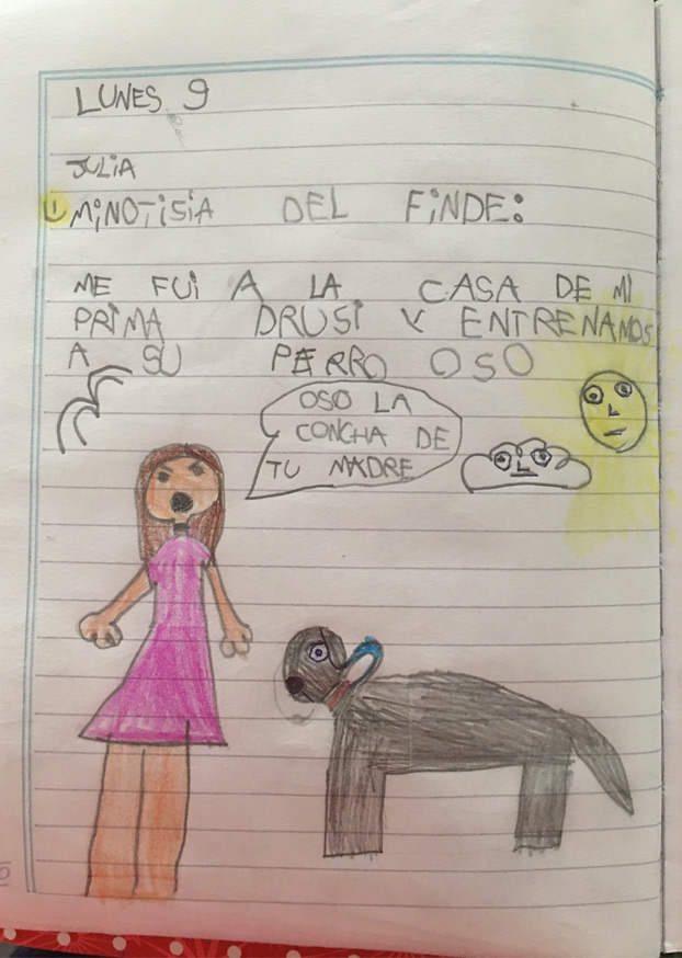 El ejercicio para el colegio de una niña de 6 años que se ha hecho viral