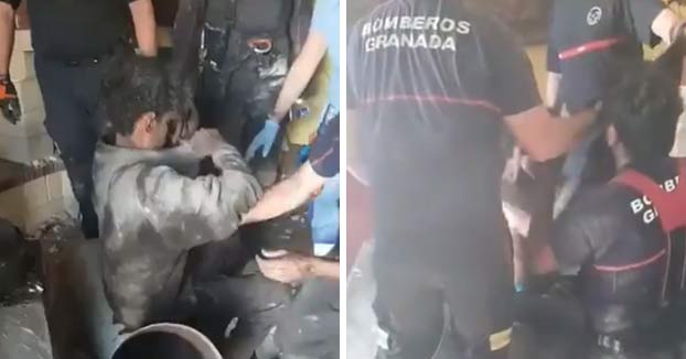 Rescatan a un joven que quedó atrapado en una chimenea al intentar robar en una casa en Granada