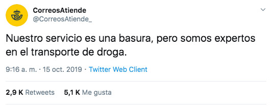 Hackean la cuenta de atención al cliente de Correos y publican mensajes sobre drogas