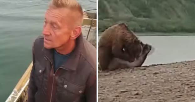 Unos pescadores rusos alejan a gritos a un oso que estaba a punto de devorar a una foca
