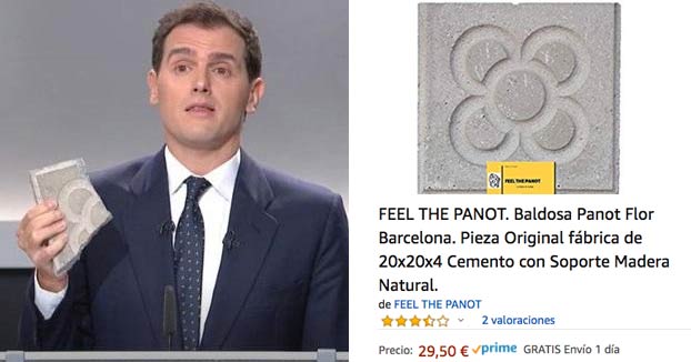 El adoquín que sacó Albert Rivera en el debate de RTVE se puede comprar en Amazon por 30 euros