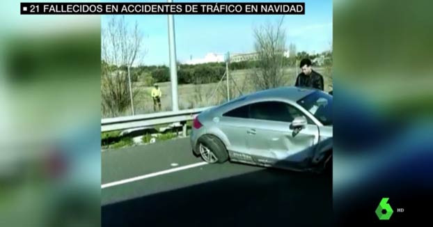 Esconde una cerveza tras provocar un accidente en la A-5 con varios vehículos involucrados