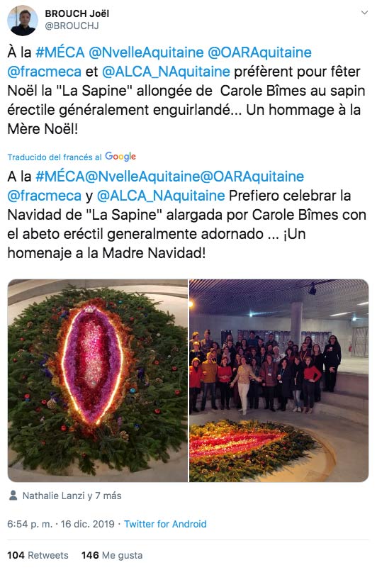 Feministas francesas crean un árbol de Navidad con forma de vagina