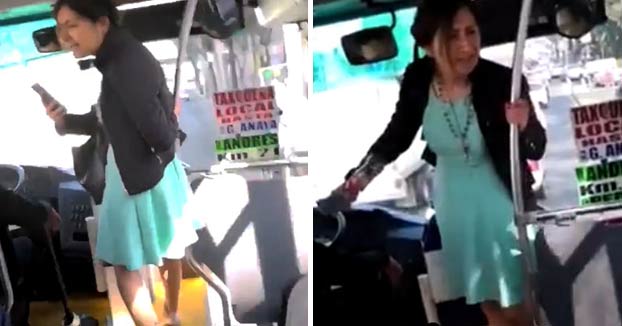 Una mujer insulta y llama machista al conductor del autobús por no dejarle bajar por la puerta delantera