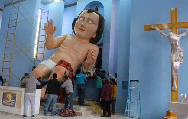 El niño Jesús más grande del mundo está en México: Mide más de 6 metros de altura y pesa casi una tonelada