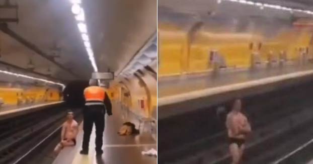 Un hombre paraliza el metro de Madrid tras bajar a las vías en calzoncillos