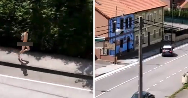 La Policía Nacional intercepta y sanciona a un hombre que iba corriendo desnudo por una calle de Lugones, en Asturias