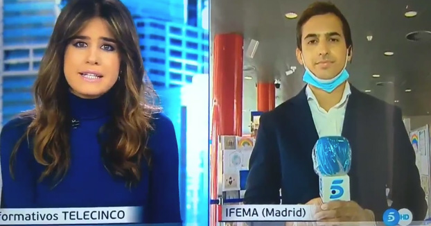 Reportero de Telecinco da hasta 38° de fiebre al ponerse frente a una cámara térmica en la entrada de IFEMA