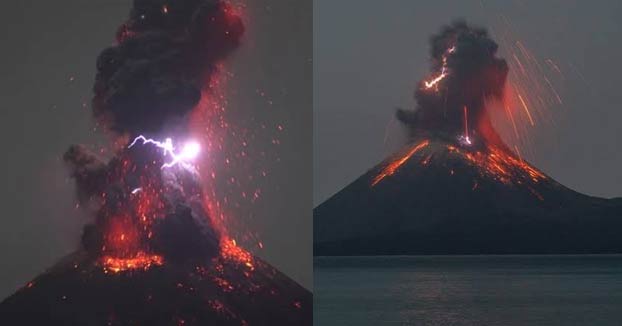 El volcán Krakatoa, en Indonesia, entra en erupción levantando una columna de ceniza de 15 km