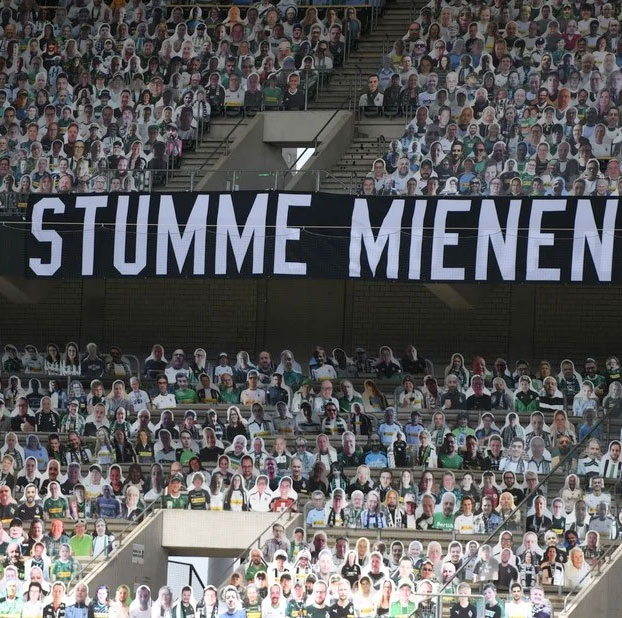 Bundesliga: a falta de hinchas, 13.000 figuras de cartón los reemplazaron en el estadio de Borussia Mönchengladbach
