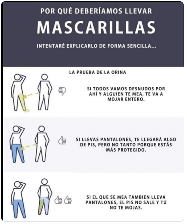 Por qué deberíamos llevar mascarillas. Intentaré explicarlo de manera sencilla...