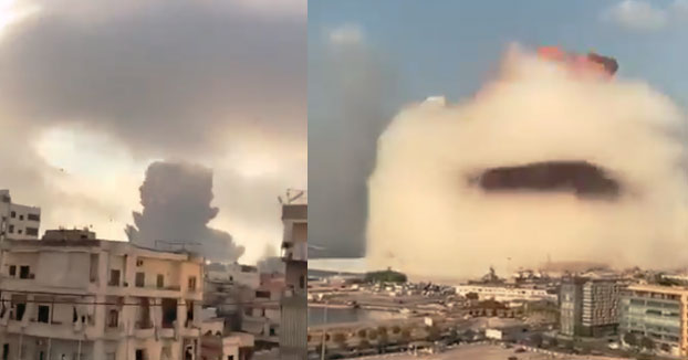 Se registra una fuerte explosión en Beirut, Libano. El momento desde diferentes puntos