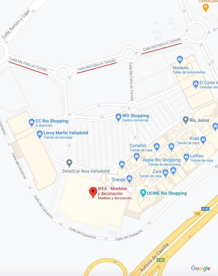 La historia que explica por qué el IKEA de Valladolid está en la calle ''Me falta un tornillo''