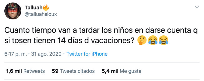 ¿Cuánto tiempo van a tardar los niños en darse cuenta que si tosen tienen 14 días de vacaciones?