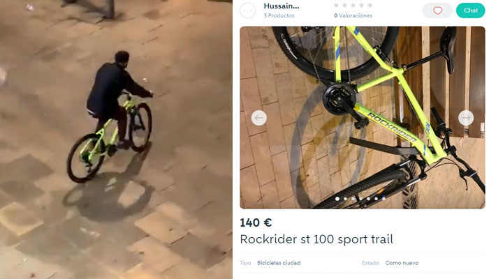 Hussain pone a la venta la bicicleta que robó en un Decathlon durante los disturbios de Barcelona