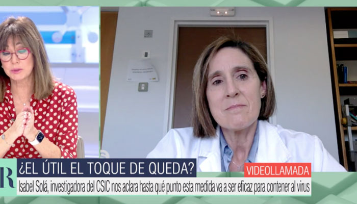 La investigadora Isabel Solá pide hacer las cenas de Navidad por videollamada porque presenciales son "un peligro"