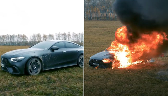 Un youtuber ruso prende fuego a su Mercedes GT 63 S de 143.000 euros