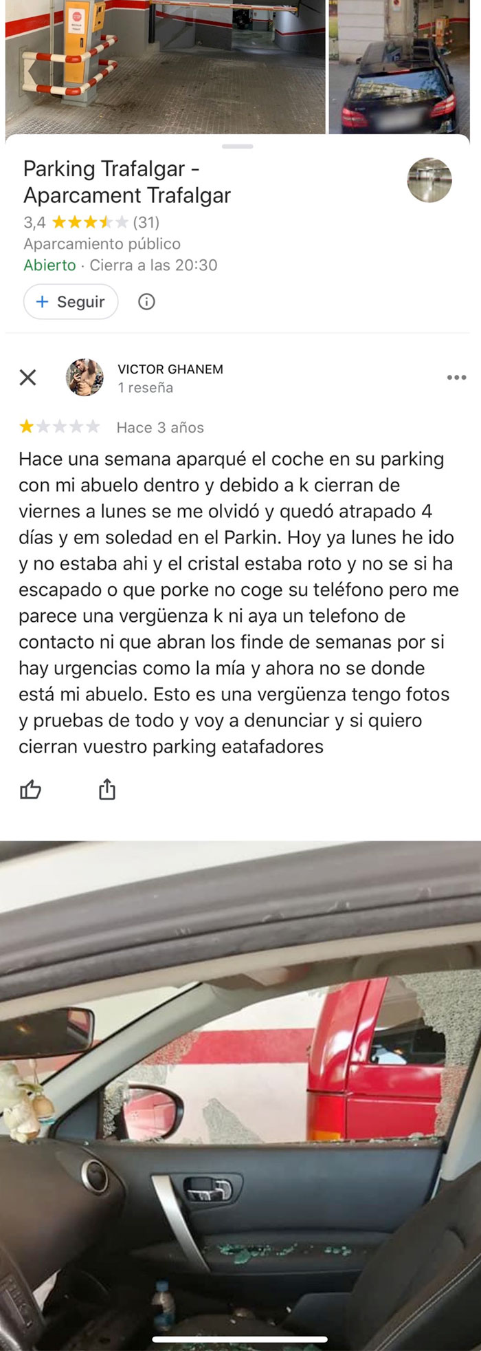 Preparaos para ver la mejor review de un parking de la historia