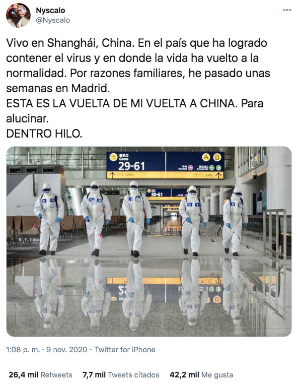 Un joven cuenta la vuelta de Madrid a Shanghái y todas las medidas que toman en China contra el coronavirus. Para alucinar