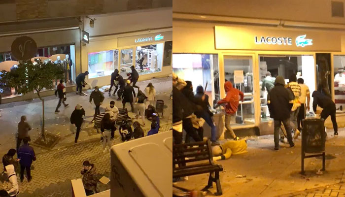 Saquean una tienda de Lacoste en Logroño durante los graves disturbios de ayer por la noche
