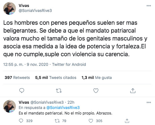 Una concejal de Podemos dice que los hombres con "penes pequeños" son "más beligerantes"