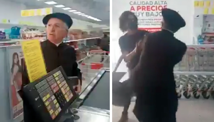 Un cura se lía a golpes contra los clientes de un supermercado que le pidieron que se pusiera la mascarilla