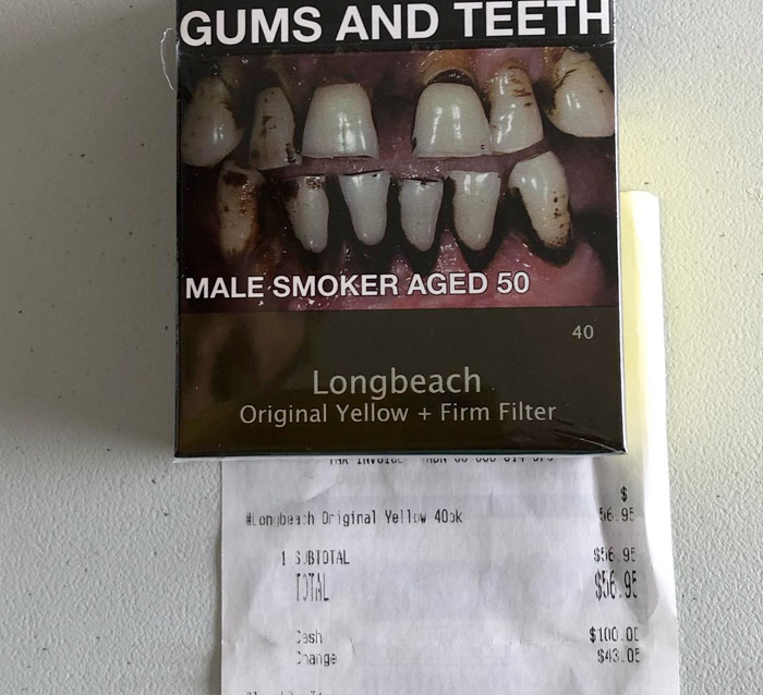 Esto es todo lo que puedes comprar en Australia con lo que cuesta un paquete de tabaco. La foto la hizo una abuela australiana para concienciar