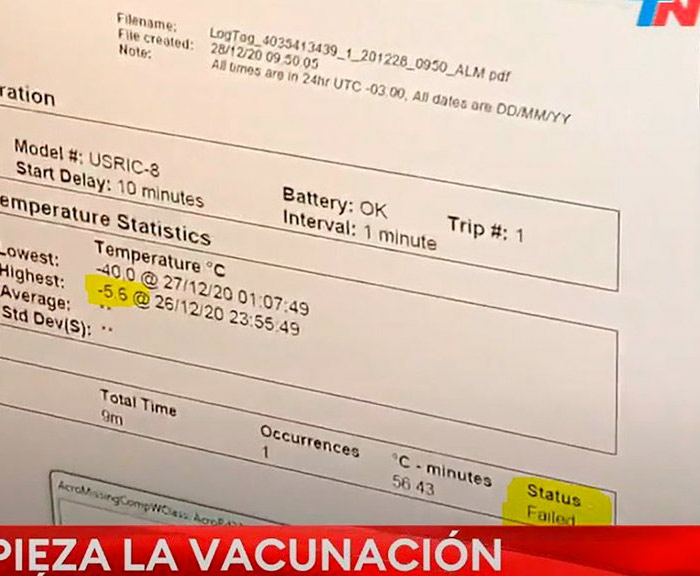 Polémica por el dispositivo que controla el sistema que mantiene la cadena de frío de la vacuna Sputnik V en Tucumán