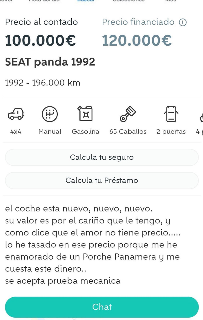 ''Como dicen que el amor no tiene precio... lo he tasado en ese precio porque me he enamorado''