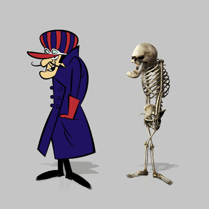 Cómo serían los esqueletos anatómicamente ''correctos'' de personajes de dibujos animados