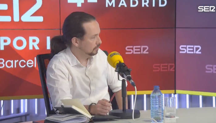 Pablo Iglesias abandona el debate de La Ser tras un fuerte enfrentamiento con Rocío Monasterio