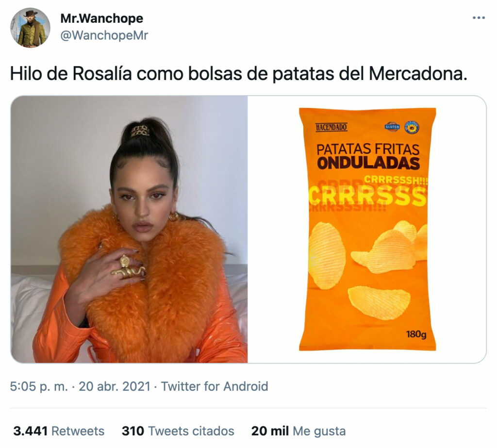 Rosalía como bolsas de patatas del Mercadona