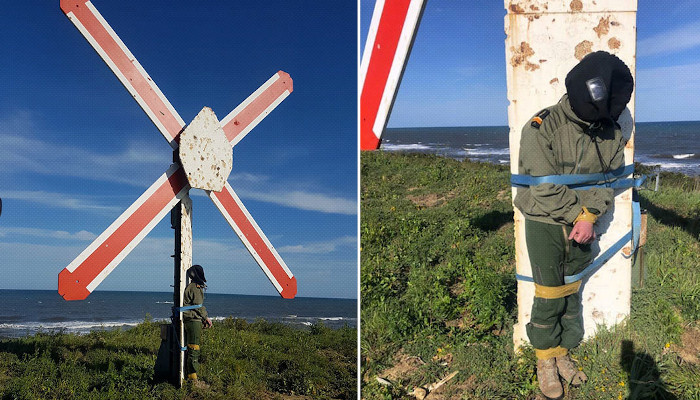 Atado a un poste como blanco bajo el fuego de aviones de combate: un piloto francés denuncia un ritual de novatadas