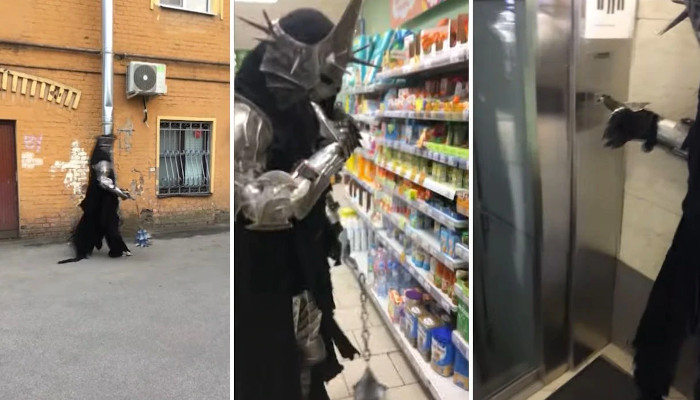 Este ruso va a hacer la compra disfrazado con un traje de El Señor de los Anillos que pesa 20 kilos