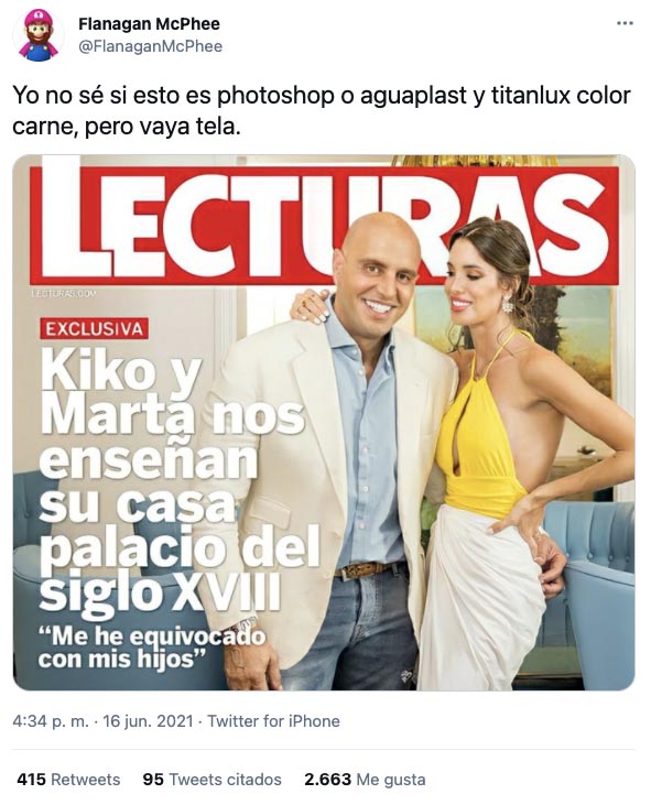 ''Yo no sé si esto es Photoshop o aguaplast y Titanlux color carne, pero vaya tela...''