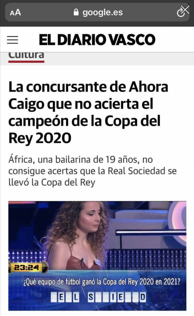 ''Me han hecho un titular pero me gustaría ver a un futbolista contestar preguntas sobre danza''