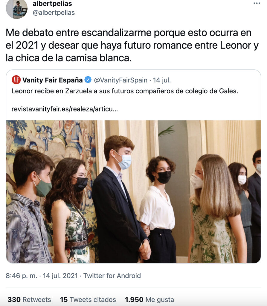 La princesa Leonor recibe en Zarzuela a sus futuros compañeros de colegio. ''¿Soy yo o parece que todos estos niños tienen 40 años y tres divorcios?''