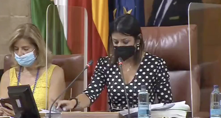 Una rata se cuela en el Parlamento de Andalucía. Ojo al grito de la presidenta de la Cámara...