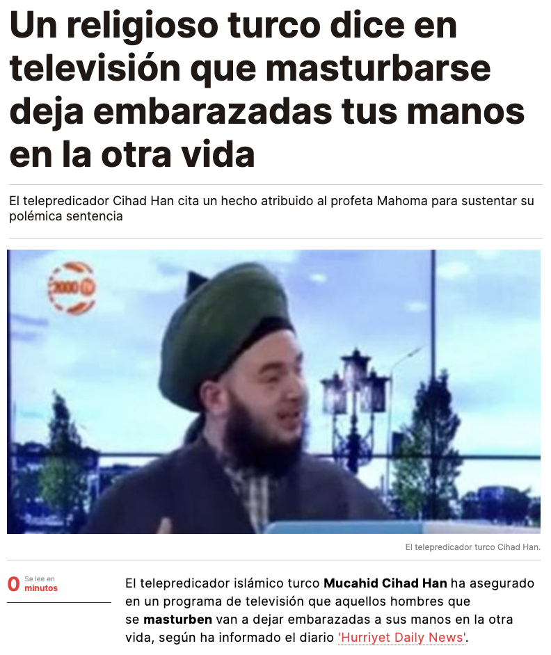 Ojo a las declaraciones de un religioso turco en un programa de televisión...