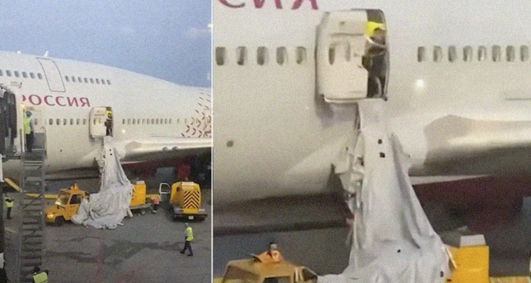 Un pasajero abre la salida de emergencia de un avión porque tenía calor