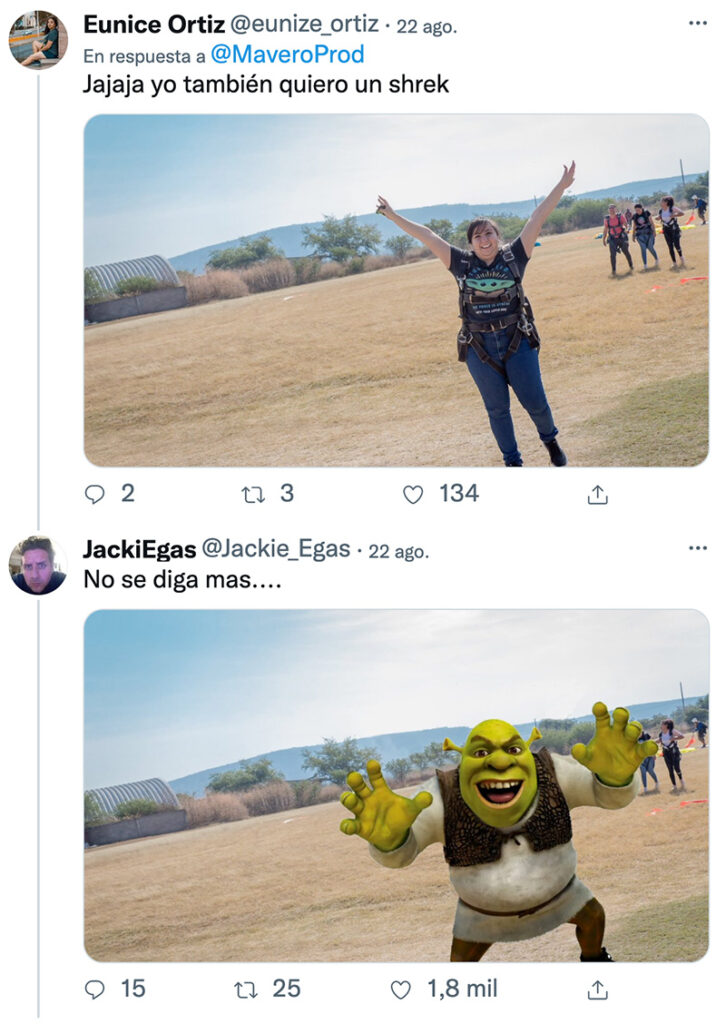 ''Le he editado una foto a mi prima, le he puesto un Shrek corriendo de fondo y la ha subido. Todo esto sin ella darse cuenta de que esta el Shrek''