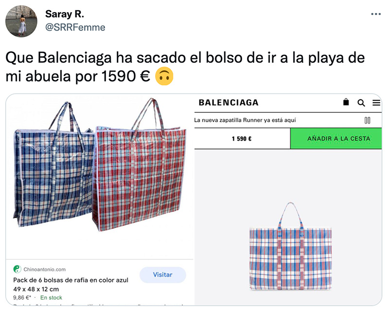 Balenciaga ha sacado el bolso de ir a la playa de mi abuela por 1.590 €